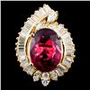 Image 1 : 14K Gold 5.80ct Tourmaline & 1.43ctw Diamond Ring