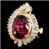 Image 2 : 14K Gold 5.80ct Tourmaline & 1.43ctw Diamond Ring