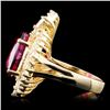 Image 3 : 14K Gold 5.80ct Tourmaline & 1.43ctw Diamond Ring