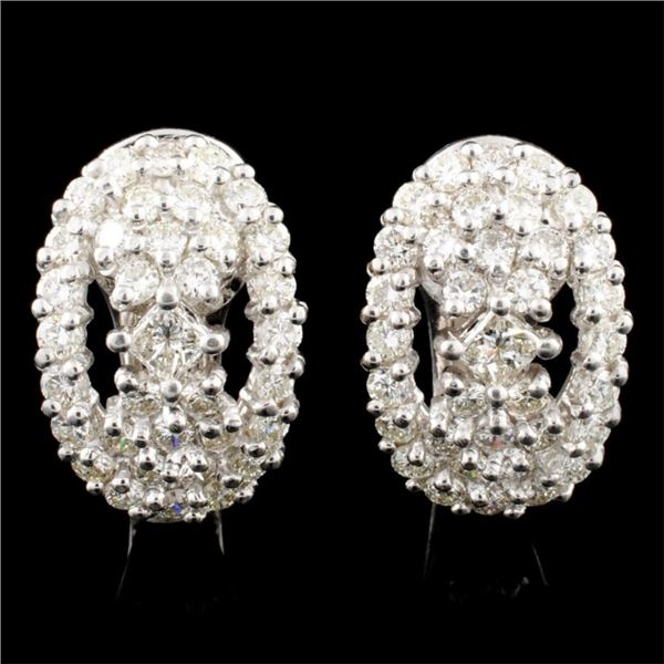 18K Gold 1.96ctw Diamond Earrings