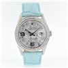 Image 3 : Rolex DateJust Diamond Floral Blue 36MM Wristwatch