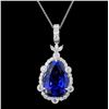 Image 1 : 18K Gold 9.94ct Tanzanite & 1.05ct Diamond Necklac