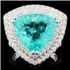 Image 1 : 18K Gold 9.70ct Tourmaline & 3.96ctw Diamond Ring