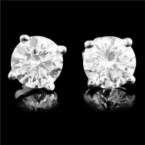 14K White Gold 1.45ctw Diamond Stud Earrings