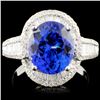 Image 1 : 18K Gold 3.54ct Tanzanite & 0.66ctw Diamond Ring