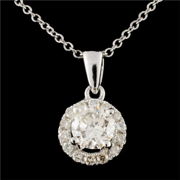 14K White Gold 0.69ctw Diamond Pendant