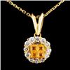 Image 1 : 18K Gold 0.36ctw Sapphire & 0.43ctw Diamond Pendan