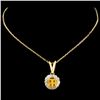 Image 2 : 18K Gold 0.36ctw Sapphire & 0.43ctw Diamond Pendan