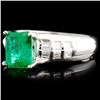 Image 2 : 14K Gold 1.25ct Emerald & 0.50ctw Diamond Ring