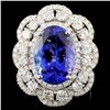 Image 1 : 18K Gold 8.49ct Tanzanite & 2.30ctw Diamond Ring
