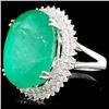 Image 2 : 18K Gold 21.47ct Emerald & 1.10ctw Diamond Ring