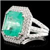 Image 2 : 18K Gold 9.68ct Emerald & 3.78ctw Diamond Ring