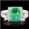 Image 1 : 18K Gold 2.17ct Emerald & 0.57ctw Diamond Ring