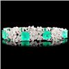 Image 1 : 18K Gold 17.70ct Emerald & 2.16ctw Diamond Bracele