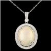 Image 1 : 18K Gold 12.26ct Opal & 1.13ctw Diamond Pendant