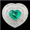 Image 1 : 18K Gold 4.20ct Emerald & 3.18ctw Diamond Ring