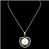 Image 2 : 18K Gold 12.50MM Pearl & 0.49ctw Diamond Pendant