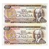 Image 1 : Lot 2 Bank of Canada 1975 $100 (AJJ) Prefix Set