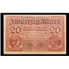 Image 2 : 1918 Imperial Germany 20 Mark Note P#57 Grades vf+