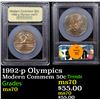 Image 1 : 1992-p Olympics Modern Commem Half Dollar 50c Graded ms70, Perfection By USCG