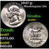 Image 1 : 1947-p Washington Quarter 25c Grades GEM++ Unc