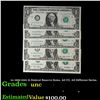 Image 1 : 5x 1969-2001 $1 Federal Reserve Notes, All CU, All Different Series Grades Brilliant Uncirculated