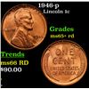 Image 1 : 1946-p Lincoln Cent 1c Grades Gem+ Unc RD