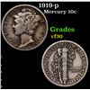 Image 1 : 1919-p Mercury Dime 10c Grades vf++