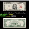 Image 1 : 1963 $5 Red seal United States Note Grades Select AU
