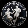 Image 2 : Proof 1994-s World Cup Modern Commem Dollar $1 Grades GEM++ Proof Deep Cameo