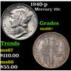 Image 1 : 1940-p Mercury Dime 10c Grades GEM++ Unc
