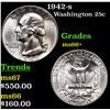 Image 1 : 1942-s Washington Quarter 25c Grades GEM++ Unc