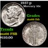 Image 1 : 1937-p Mercury Dime 10c Grades GEM+ FSB