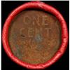 Image 2 : Mixed small cents 1c orig shotgun roll, 1917-s Lincoln Cent, Wheat Cent other end, Coca Cola Wrapper