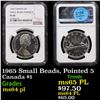 Image 1 : NGC 1965 Small Beads, Pointed 5 Canada Dollar $1 Graded ms64 pl By NGC