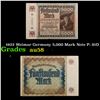 Image 1 : 1922 Weimar Germany 5,000 Mark Note P: 81D Grades Choice AU/BU Slider