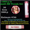 Image 1 : Shotgun Lincoln 1c roll, 1989-p 50 pcs Brandt 50c Wrapper.