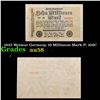 Image 1 : 1923 Weimar Germany 10 Millionon Mark P: 106C Grades Choice AU/BU Slider