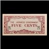 Image 2 : 1942 Myanmar (Japanese WWII Occupation) 5 Cents Banknote P#_10 Grades Select CU