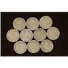 Image 2 : 10 CANADA SILVER 10 CENT COINS: 1920-1937