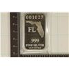 Image 2 : 1 TROY OZ .999 FINE SILVER PF INGOT US STATE SILV.