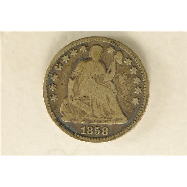 1858-O SEATED LIBERTY HALF DIME (VERY GOOD)