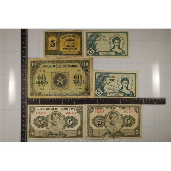 6 FRANC BILLS:2-BANK ALGERIE 1942-5 FRANCS,