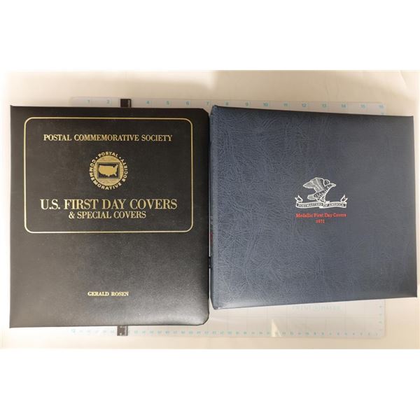 2 FIRST DAY COVER ALBUMS: POSTAL COMMEMORATIVE