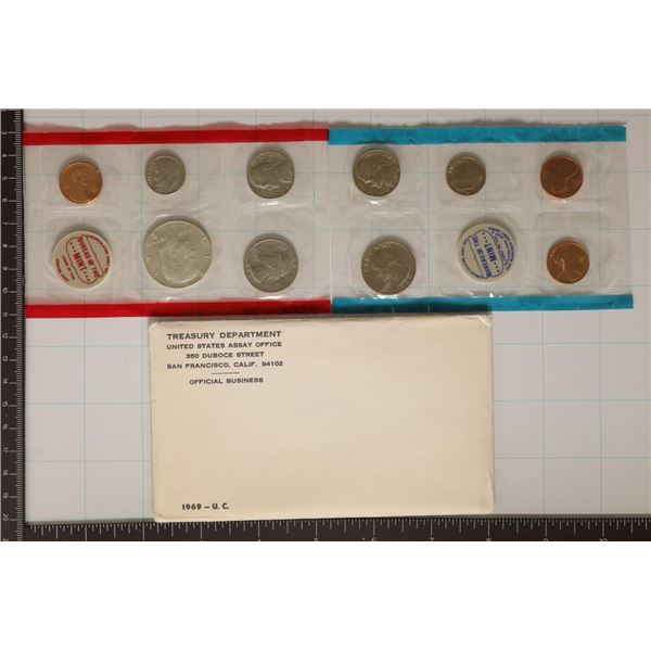 1969 SILVER US MINT SET (UNC) P/D (WITH ENVELOPE)