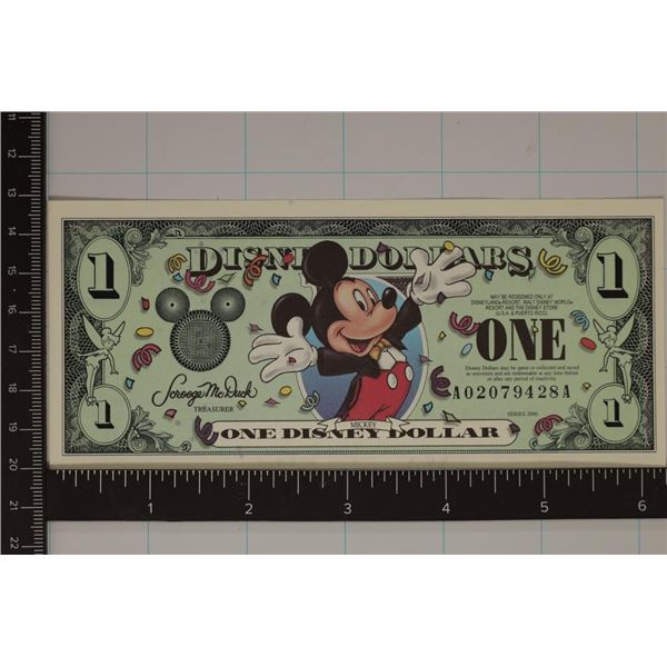 2000 DISNEY $1 COLORIZED CRISP UNC  MICKEY MOUSE 