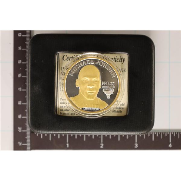 1 TROY OZ. .999 SILVER MICHAEL JORDAN 24K GOLD