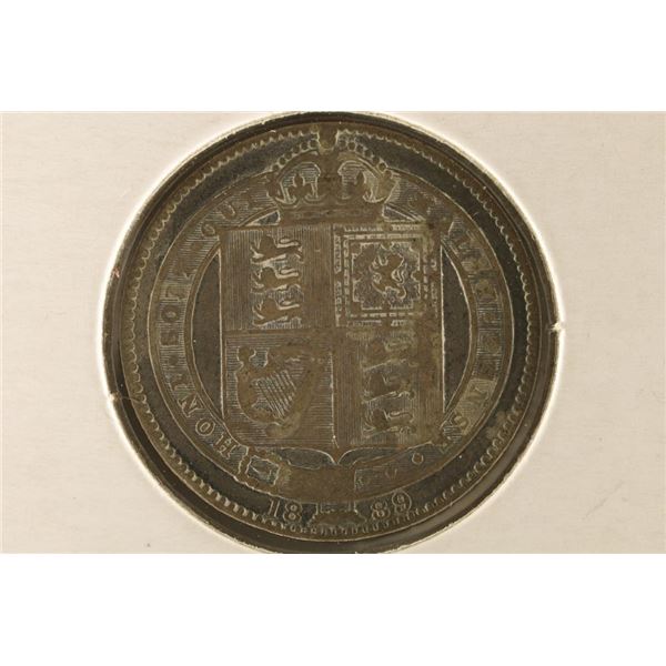 1889 GREAT BRITAIN SILVER 1 SHILLING .1682 OZ. ASW