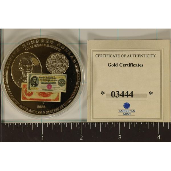 24KT  GOLD LAYERED GOLD CERTIFICATES COLLECTORS