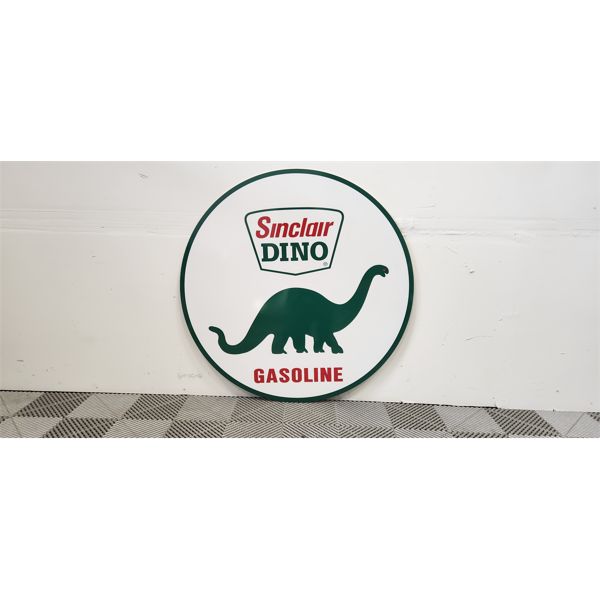 NO RESERVE Sinclair Dino Gasoline metal sign 3ft by 3ft 